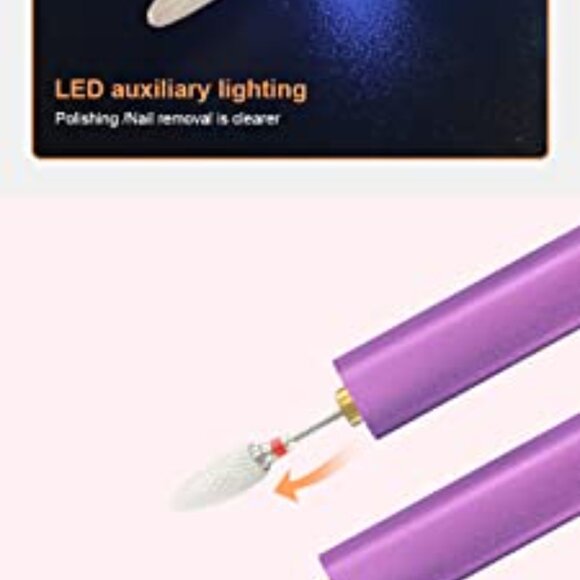 Electric Cordless Nail Drill with LED Lighting ,15000RPM Rechargeable Nail Art P - Picture 2 of 3